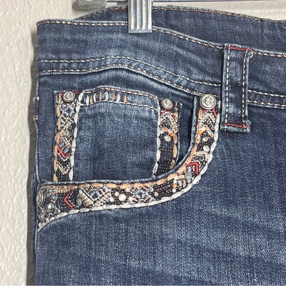 Grace in LA Womens Jeans Size 19 Embroidered Studded Denim Cowgirl Rodeo Western - Picture 2 of 14